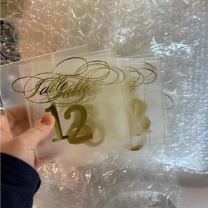 Gold Table Number Cards